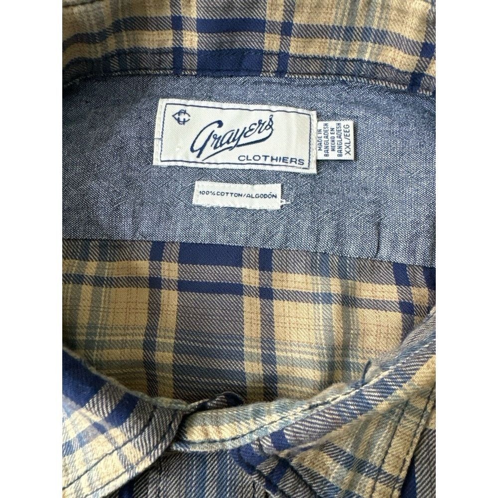 Grayers Men's Plaid Shirt XXL - 100% Cotton, Collared, Short Sleeves, Multicolor - Picture 6 of 11